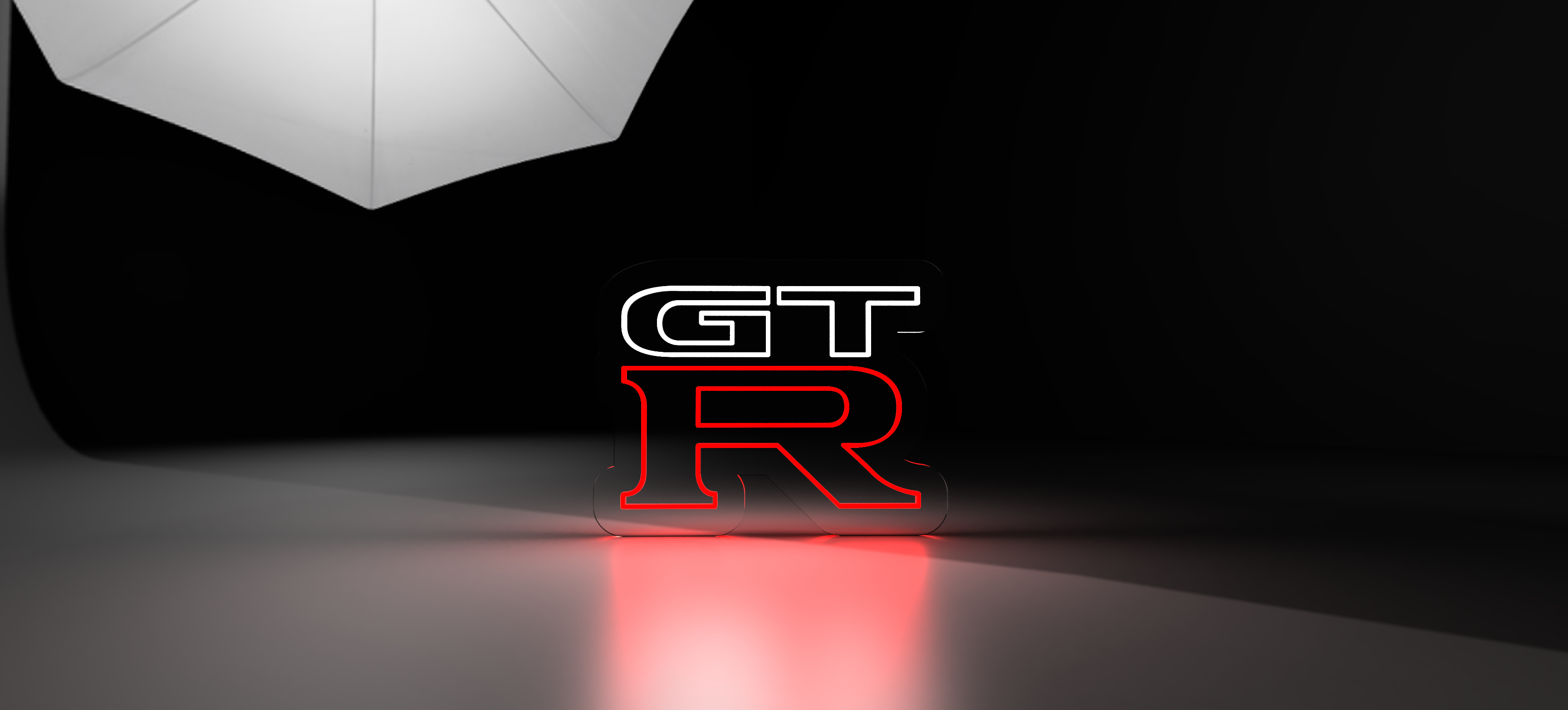 GTR neon sign with LED illumination, showcasing vibrant colors and stylish design.