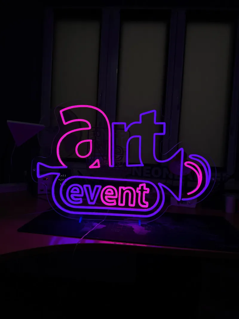 Semn neon Art Event, mov și roz