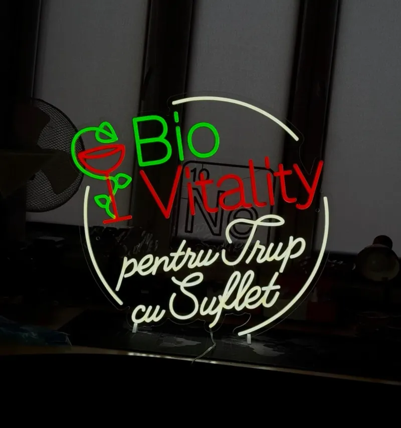 Semn neon pentru magazinul Bio Vitality